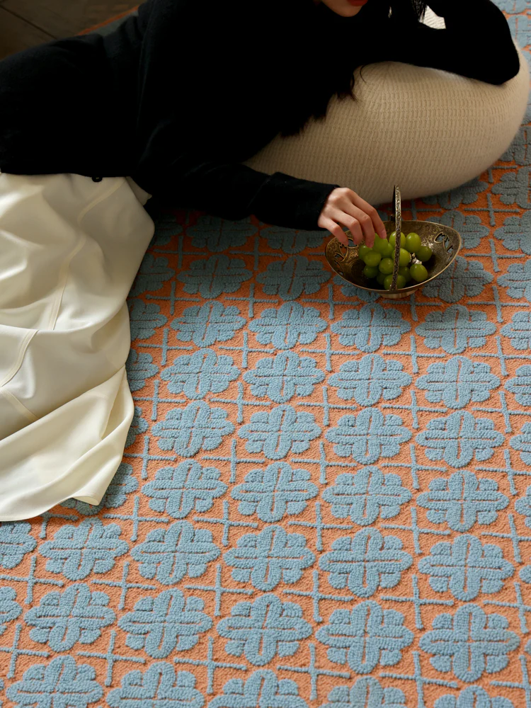CP085 - Only One Batch / Chinese Knot! Double-Layer Embossed Fine Wool Hand-Dyed New Zealand Wool Living Room Large Carpet