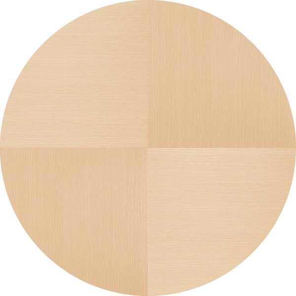 42in. Round Dining Table with Printed Wood Grain Table Top,Metal Base