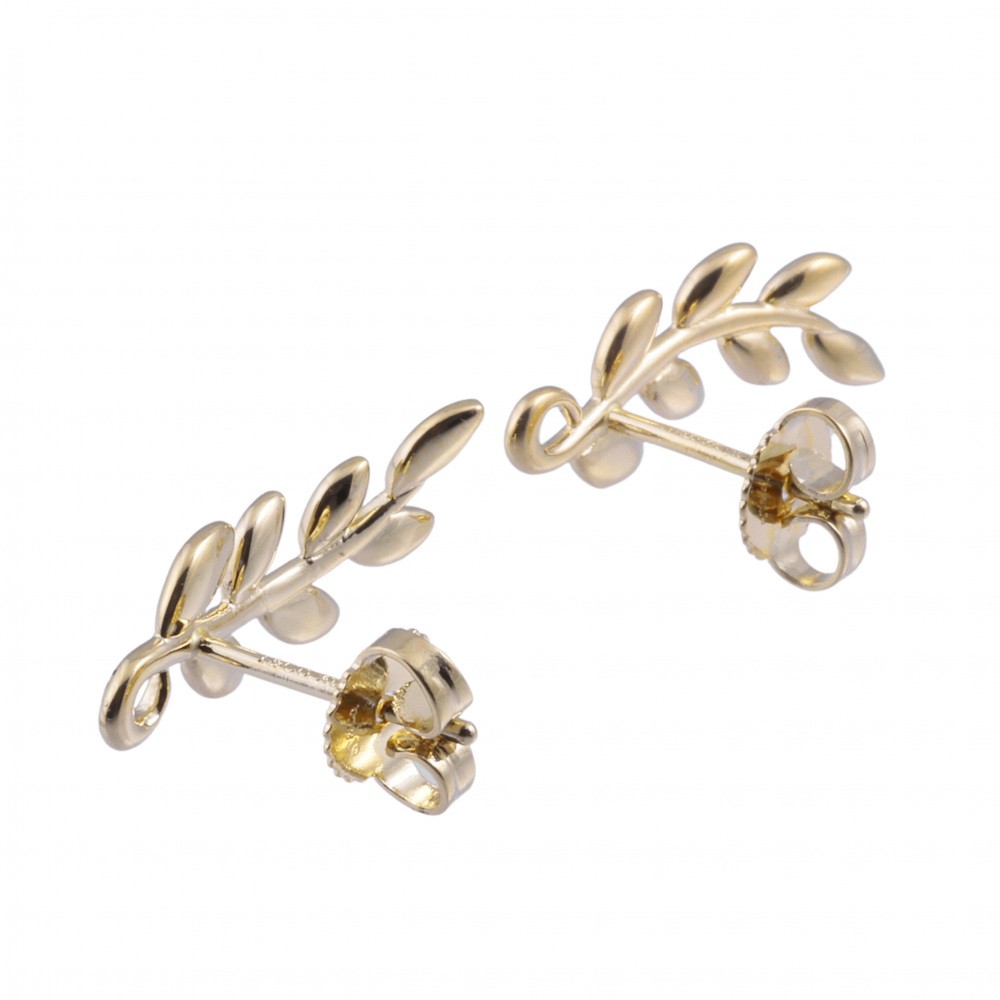 Tiffany & Co. Paloma Picasso Olive Leaf Climber Earrings 18K Yellow Gold