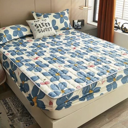 Cotton fitted Bedsheet Flower Colored Fitted sheet Mattress Cover Cadar Single/Queen/King Size Non Slip Sheet