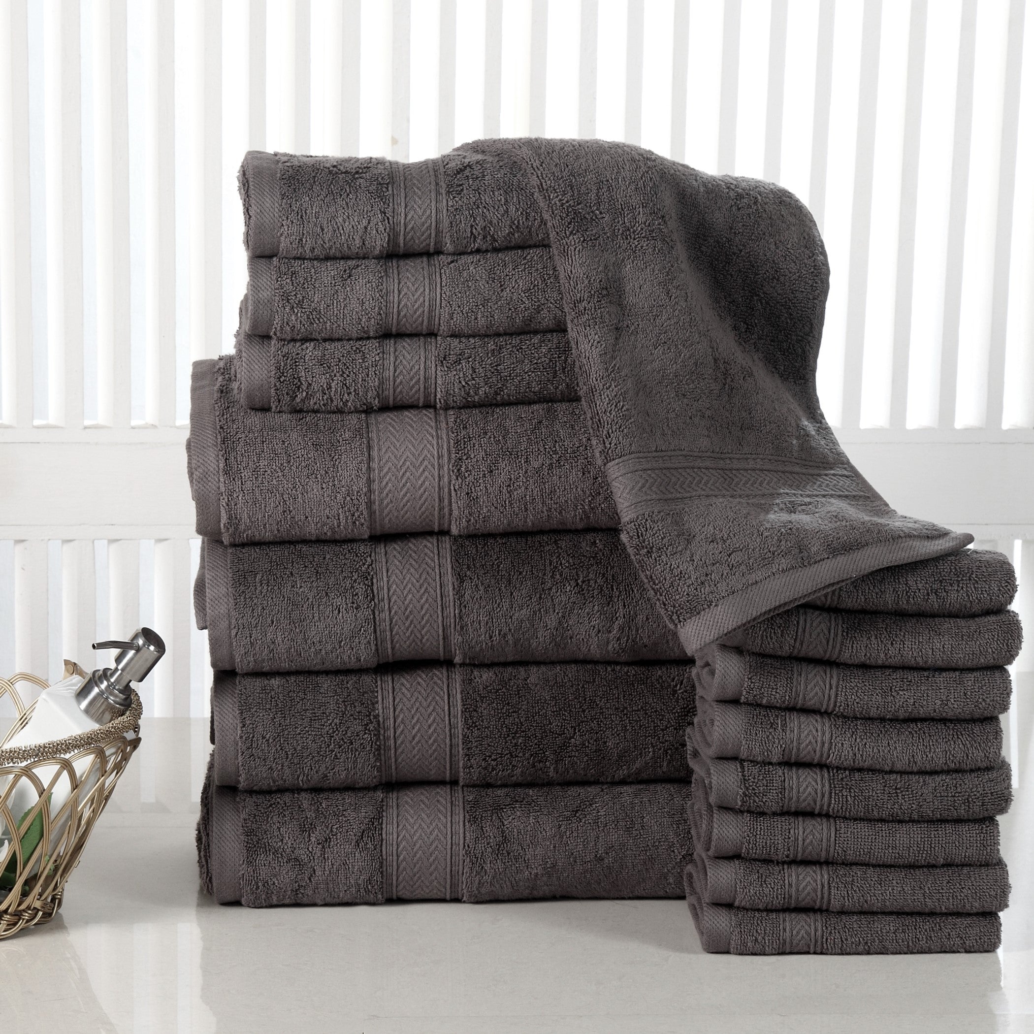16PC Bath Towel Set (4 Bath, 4 Hand and 8 Wash) – Grey, Addy Home Best Value