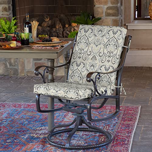 Arden Outdoor Dining Chair Cushion, 20 x 20, Rain-Proof, Fade Resistant, 20 x 20, Peacock Blue Green Texture