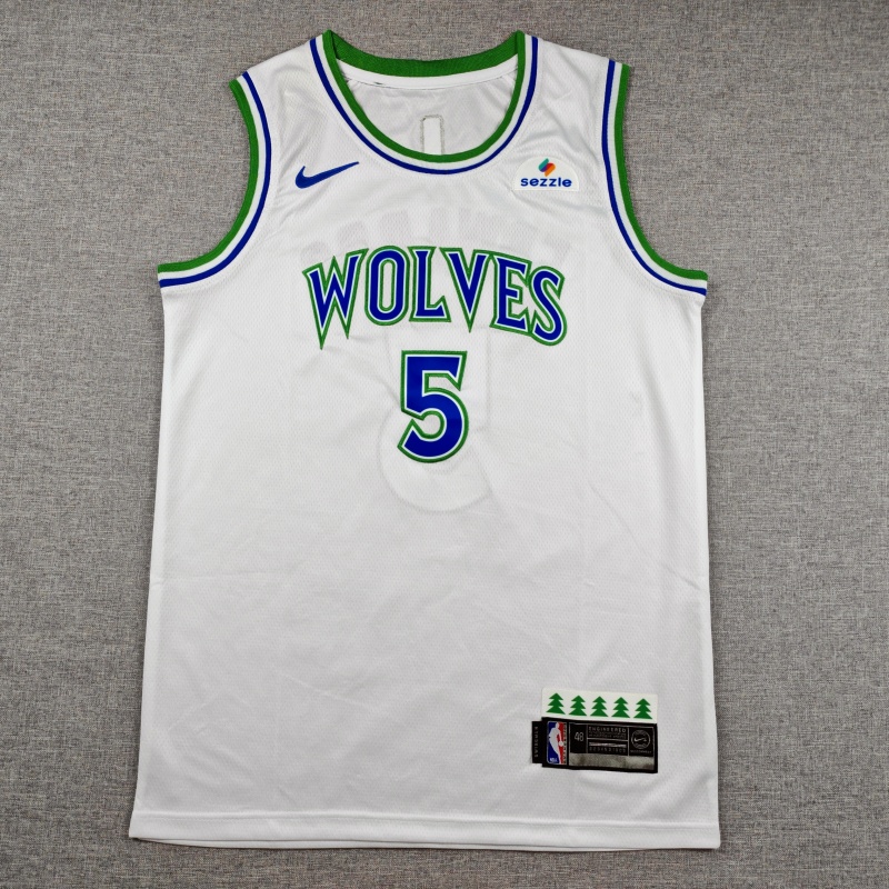 Men's Minnesota Timberwolves Anthony Edwards #5 White Swingman Jersey Association Edition
