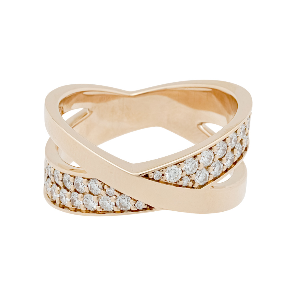 Tiffany & Co. Atlas Ring 18K Rose Gold Diamond