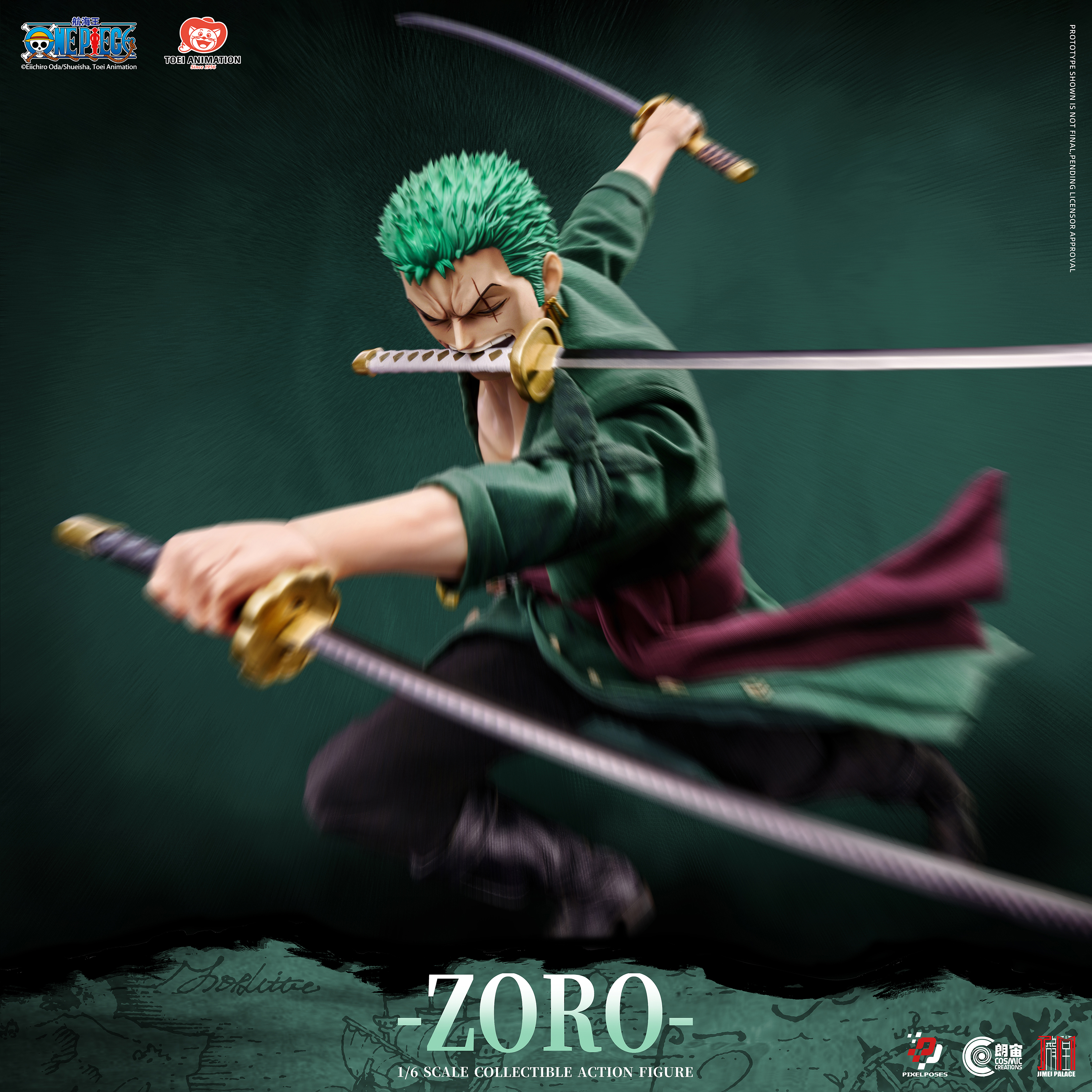 Officially Licensed 《ONE PIECE》Pixel Poses Roronoa Zoro 1/6