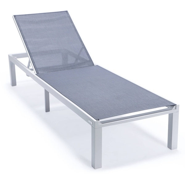 Aluminum Beach Pool Sun Lounge Chair Sling Mesh Fabric Reclining Stackable Lounger Chair