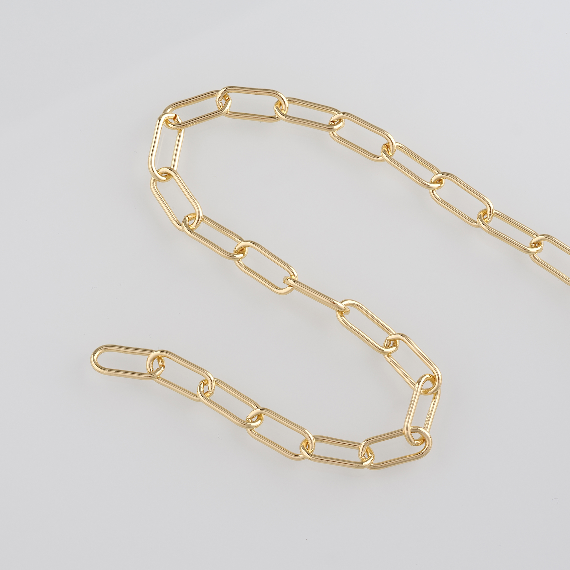 18K Gold Filled Paper Clip Chain Necklace,Dainty Link Chain,Gold Oval Chain Necklace for DIY Jewelry Making Supply