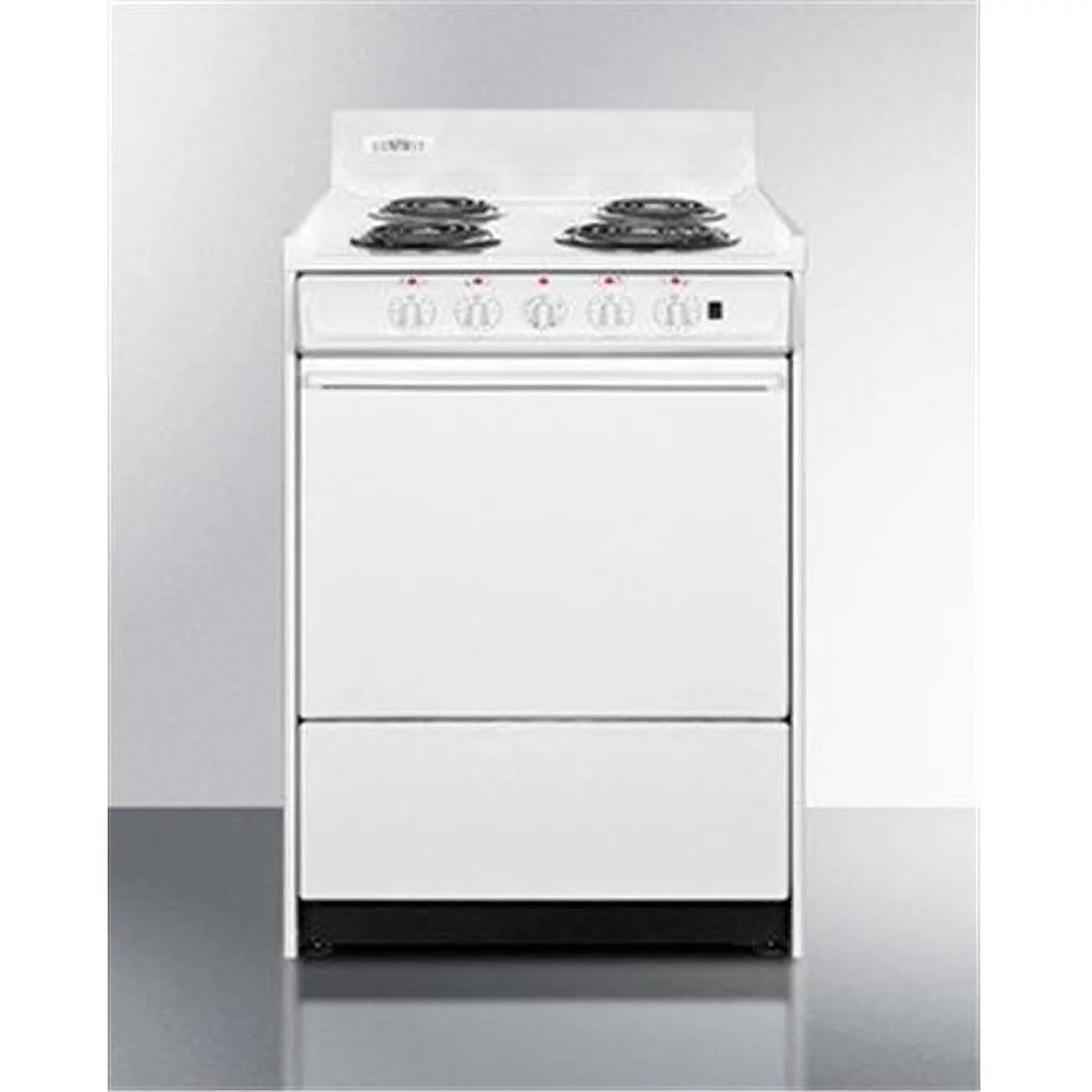 Summit Appliance  24 in. Electric Range with Indicator Lights & A Three-prong Line Cord, White