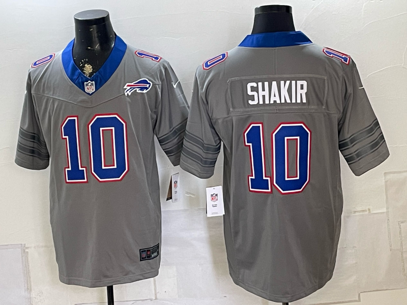 Men's Buffalo Bills Khalil Shakir #10 Gray Nickel City Game Jersey