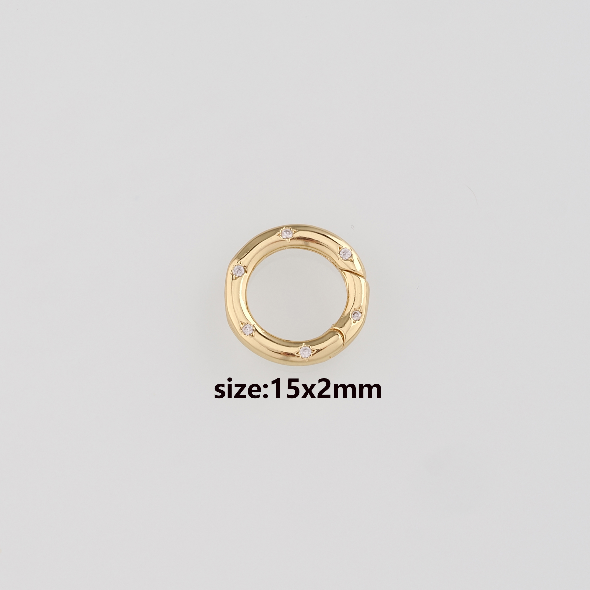 18K Gold Filled Round Spring Clasp,Push Gate Buckle Bracelet Necklace for DIY Jewelry Finding Necklace Bracelet