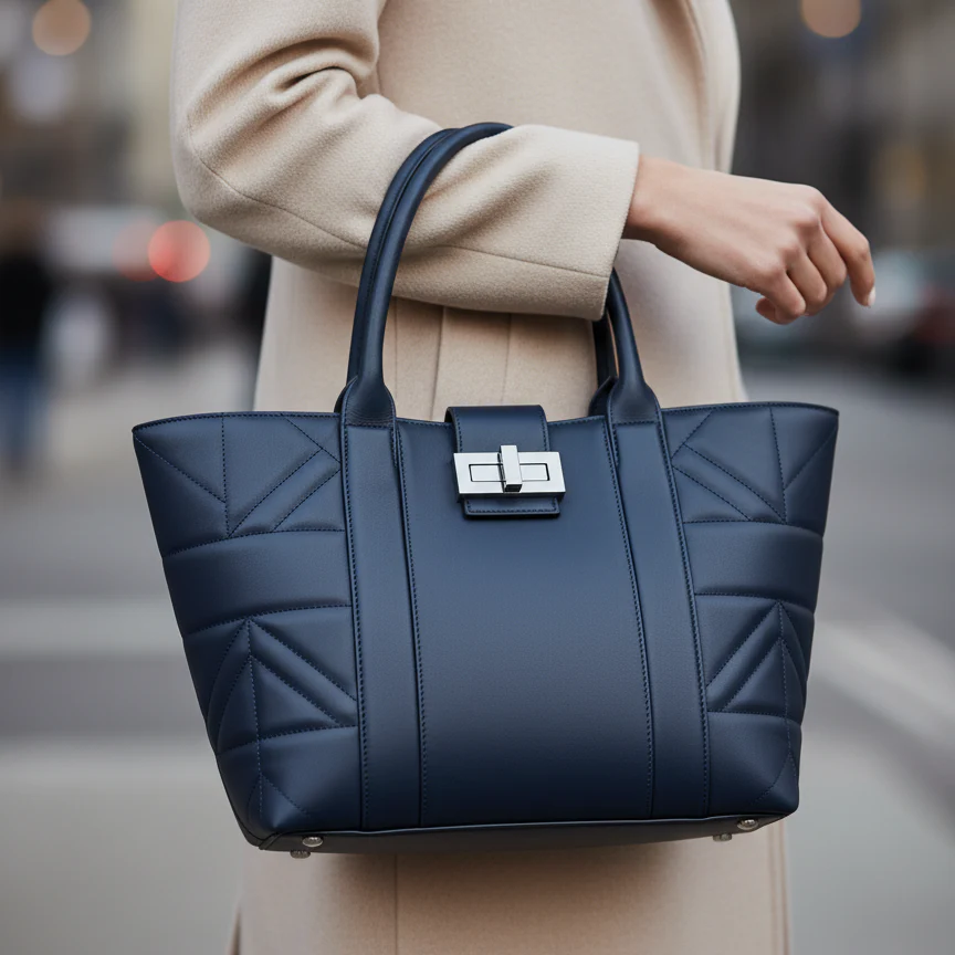 Navy Structured Tote