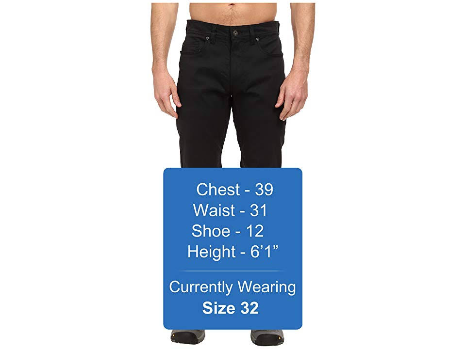Prana Men&s Brion Pant 34 in. Inseam Black 36