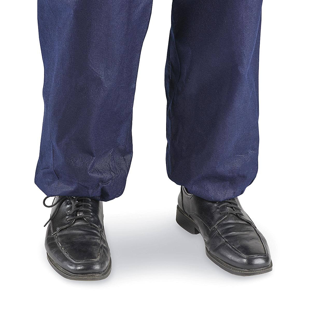 ULINE Economy Elastic Coverall, Zip Front - Navy, 3XL - Box of 25 - S-15375NB-3X