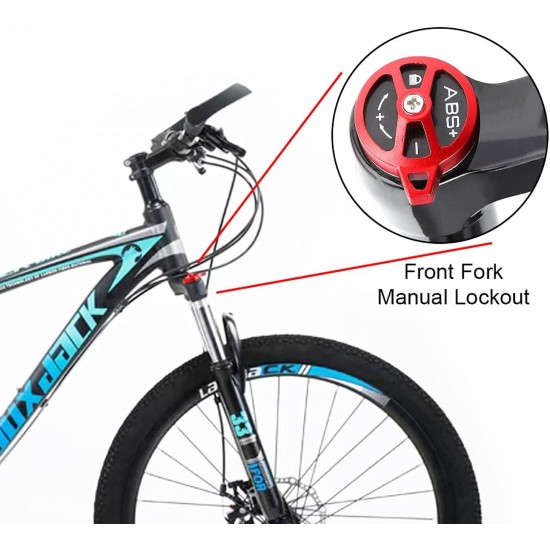 Mens Mountain Bike 27.5-Inch Wheels, Aluminum Frame, 21 Speed Thumb Shifter, Front Suspension, Dual Disc Brakes Women Adult Bicycles Blue-Black w/mudguards, Bike Lock, Air Pump