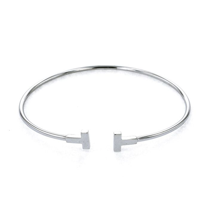 Tiffany & Co. Tiffany T Wire Bracelet 18K White Gold