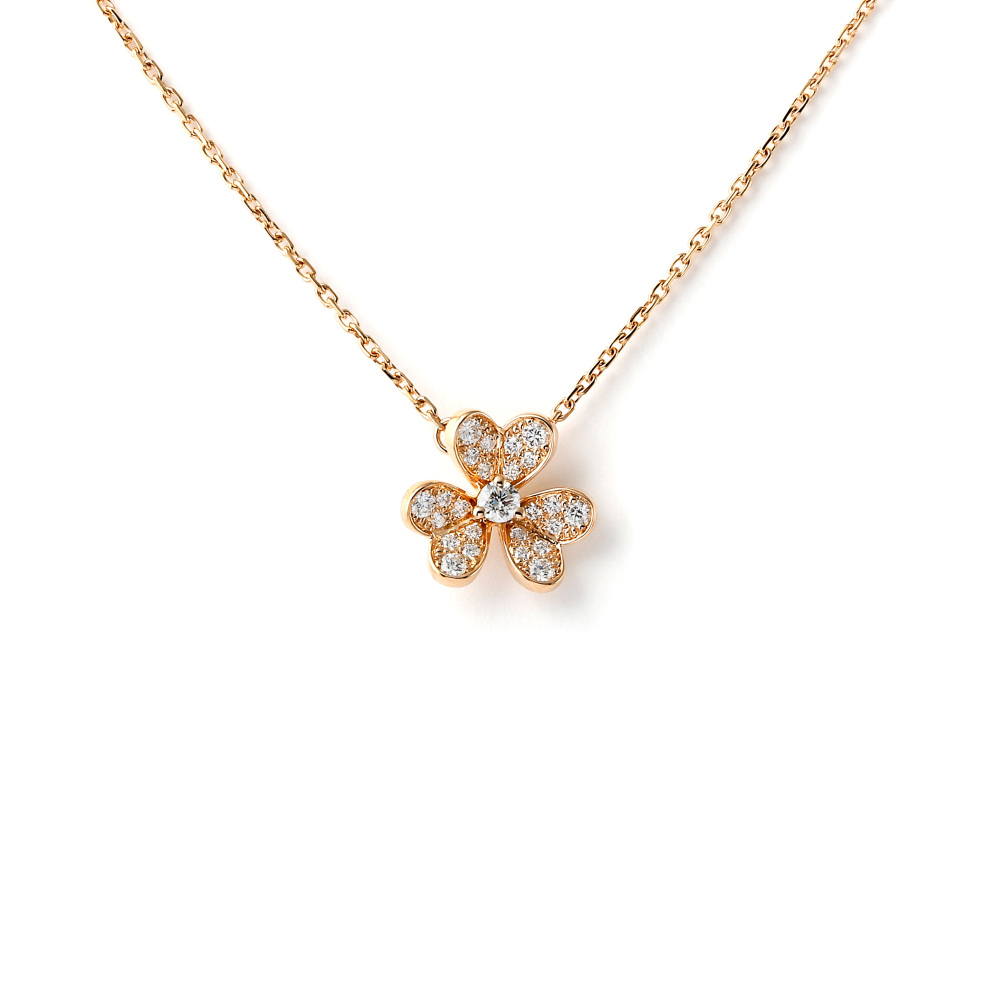 Van Cleef & Arpels Frivole Necklace 18K Rose Gold Diamond VCARP7RI00