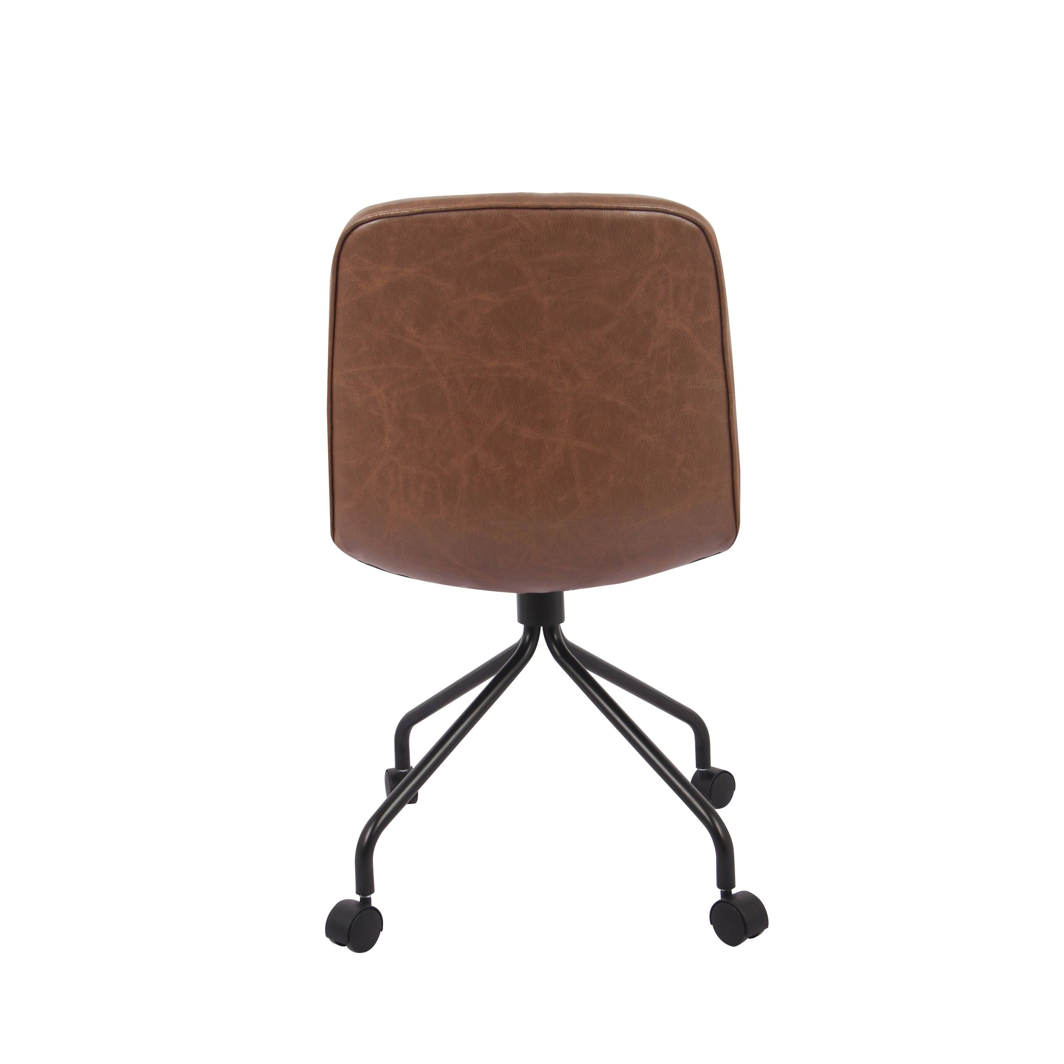 WOVENBYRD Modern Armless Rolling Home Office Chair - Brown