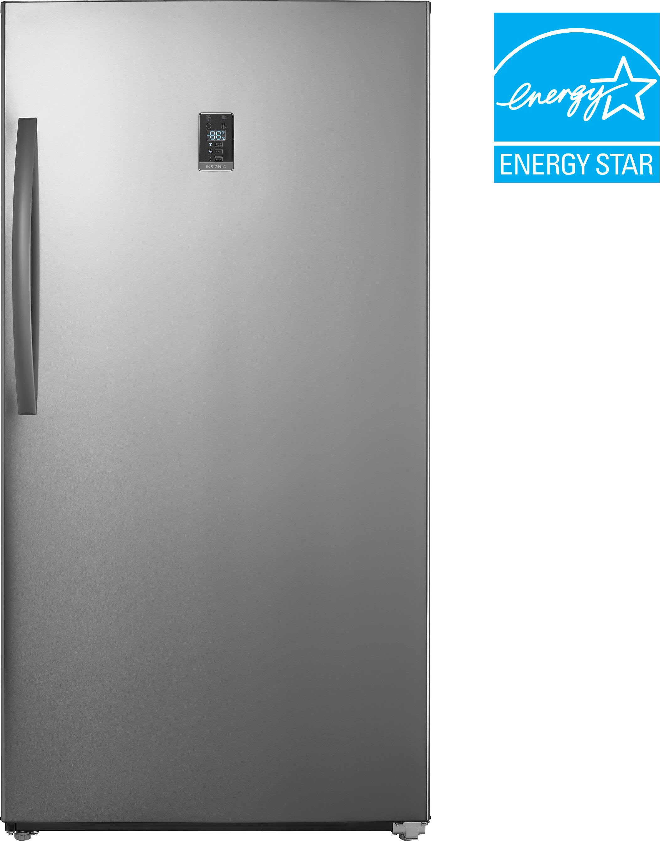 Insignia™ - 17 Cu. Ft. Garage Ready Convertible Upright Freezer with ENERGY STAR Certification - Stainless Steel