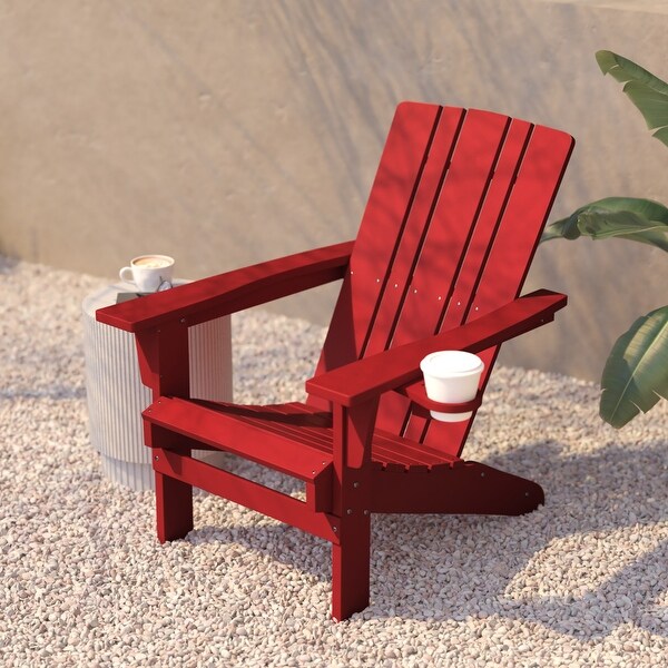 Commercial Grade AllWeather Adirondack Chair with Swiveling Cupholder