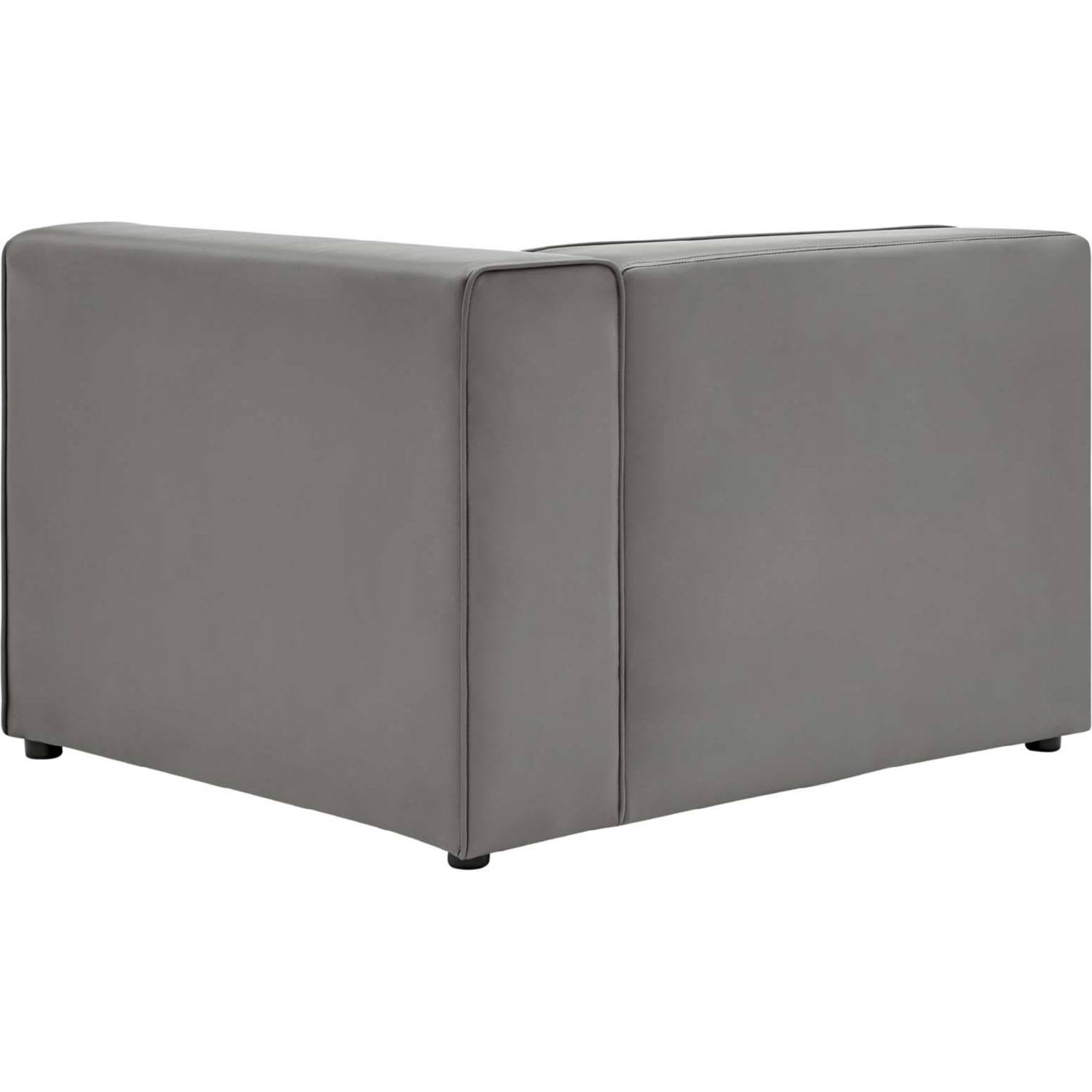 Modway Mingle Right-arm Chair Gray Vegan Leather