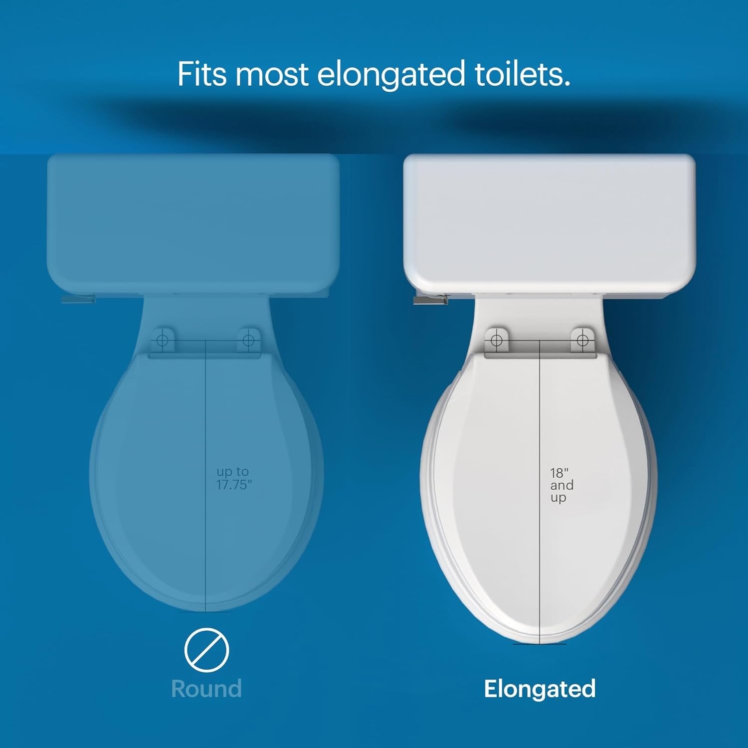 Elongated Electric Bidet Toilet Seat with Heated Seat & Oscillating Nozzle, Warm Air Dryer