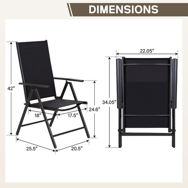 7/9Piece Patio Dining Set,1X Expandable Table,6/8 Folding Textilene Chairs