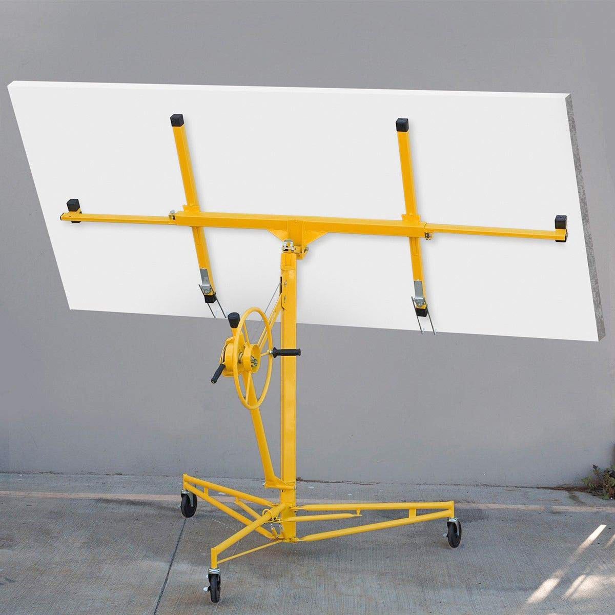 2026 Stark USA 65044 65044 Drywall Lift 11' Yellow Rolling Sheetrock Panel Hoist Jack
