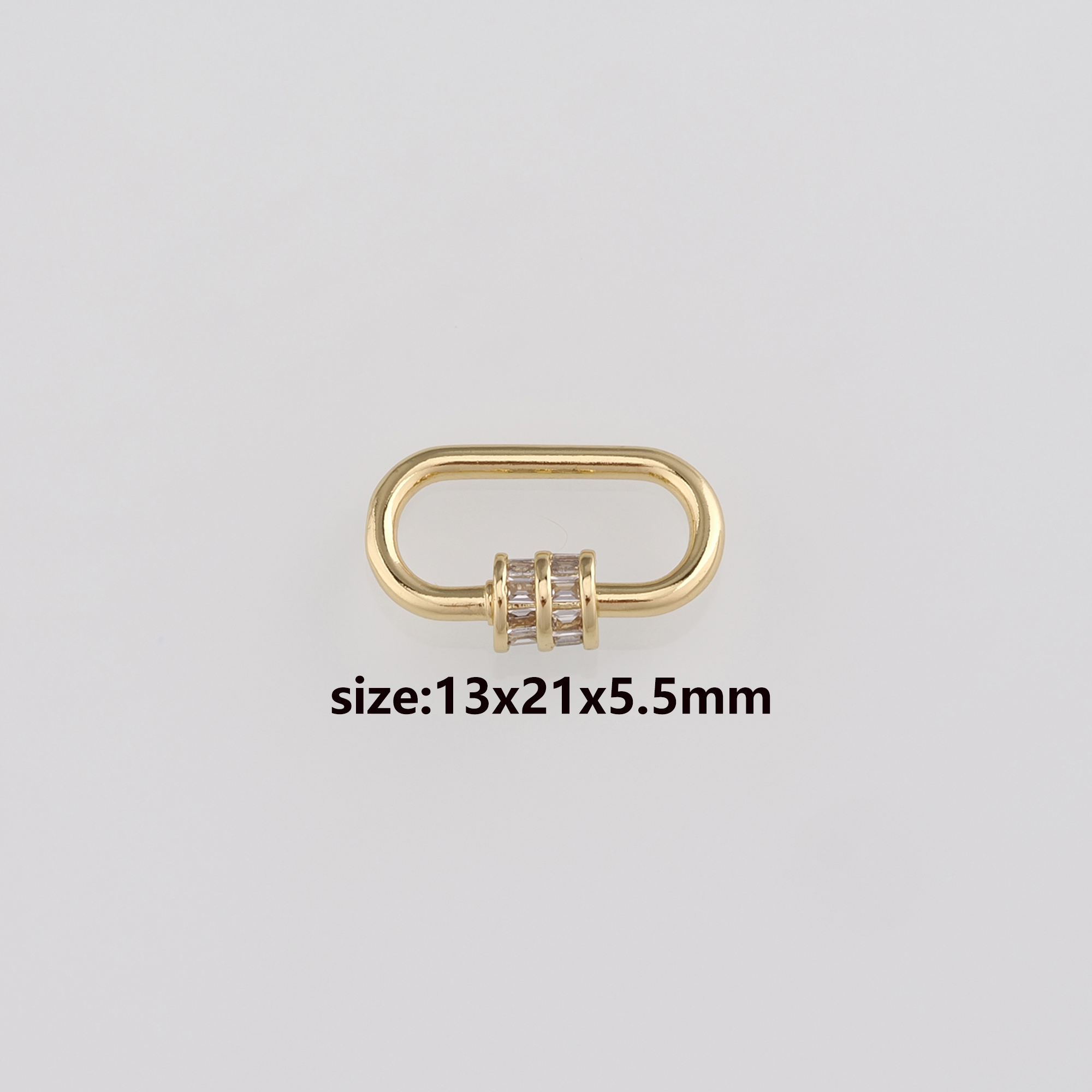 18K Gold Filled Oval Carabiner Clips,Dainty Oval Screw Clasp Lock for DIY Jewelry Finding Necklace Bracelet