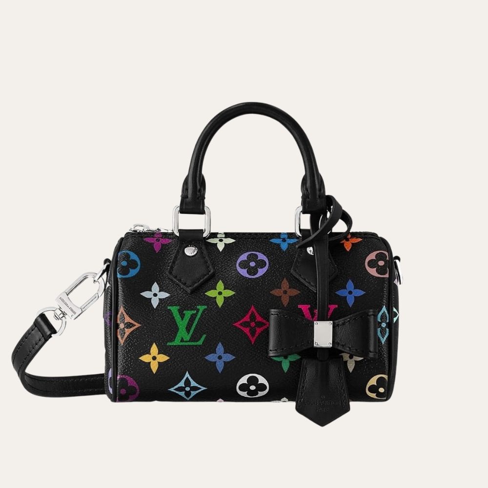 Louis Vuitton X Takashi Murakami Nano Speedy Black Multicolored 6.3 Inches M13406