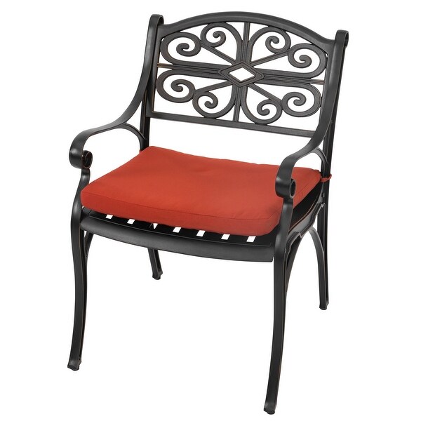 Nuu Garden Patio 3Piece Cast Aluminum Bistro Set with Umbrella Hole and Cushions