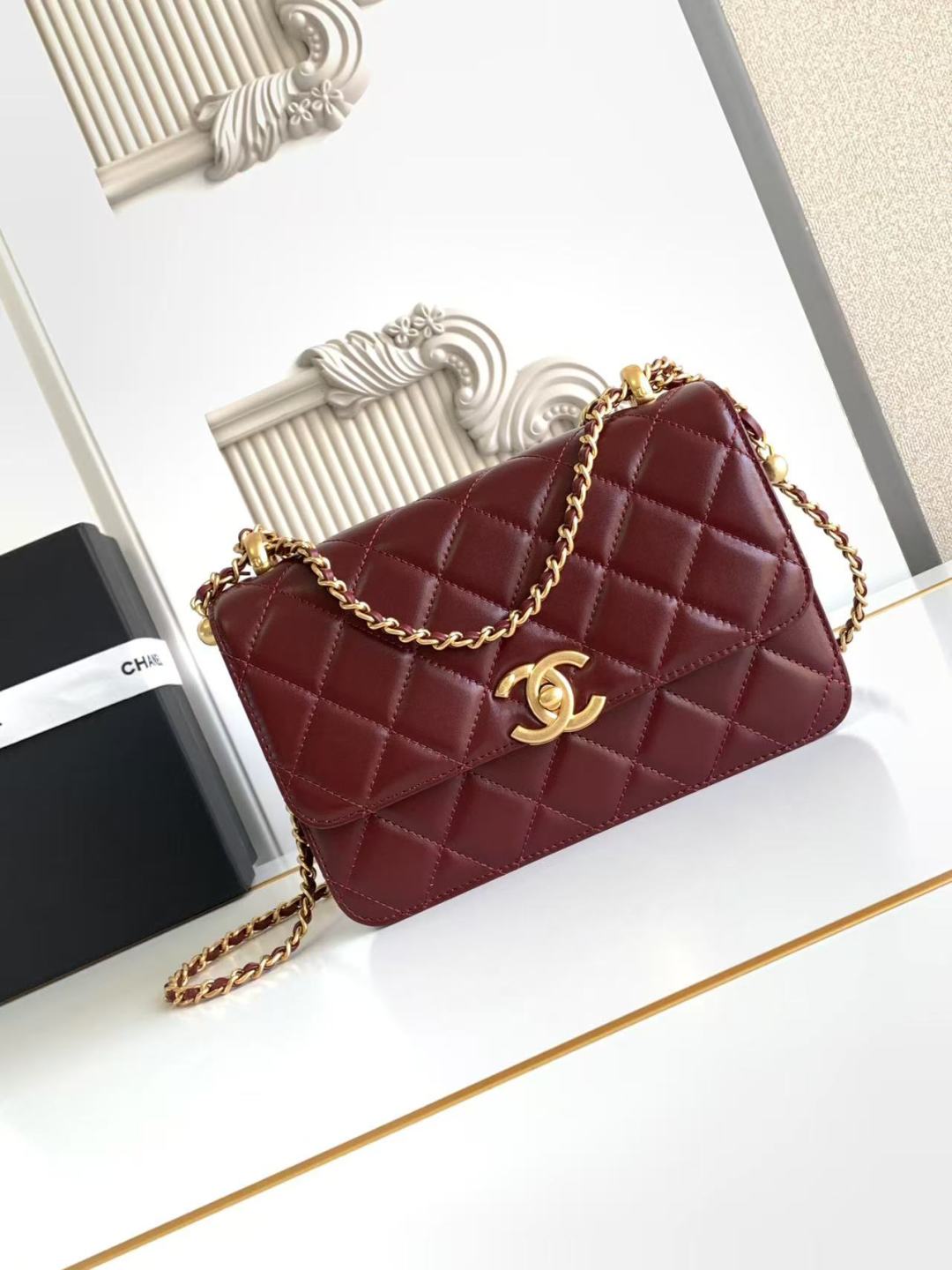 Chanel Calfskin Quilted Perfect Fit Flap Red 22cm