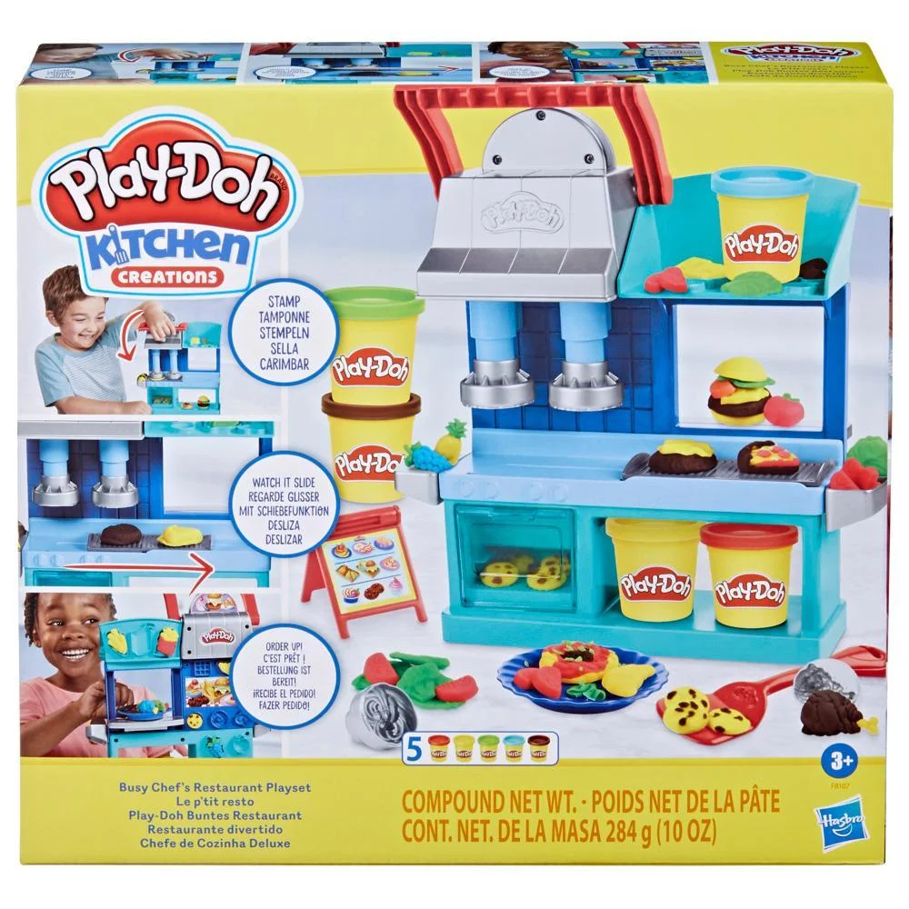 Play-Doh Kitchen Creations Busy Chef's Restaurant Set for Boys and Girls - 5 Color (5 Piece)
