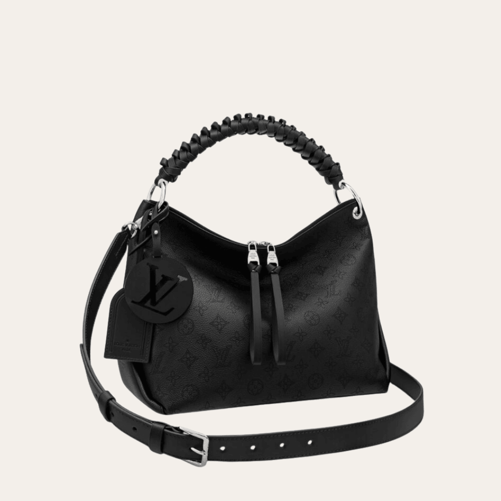 Louis Vuitton Beaubourg Hobo MM Mahina Black 12.6 Inches M56073