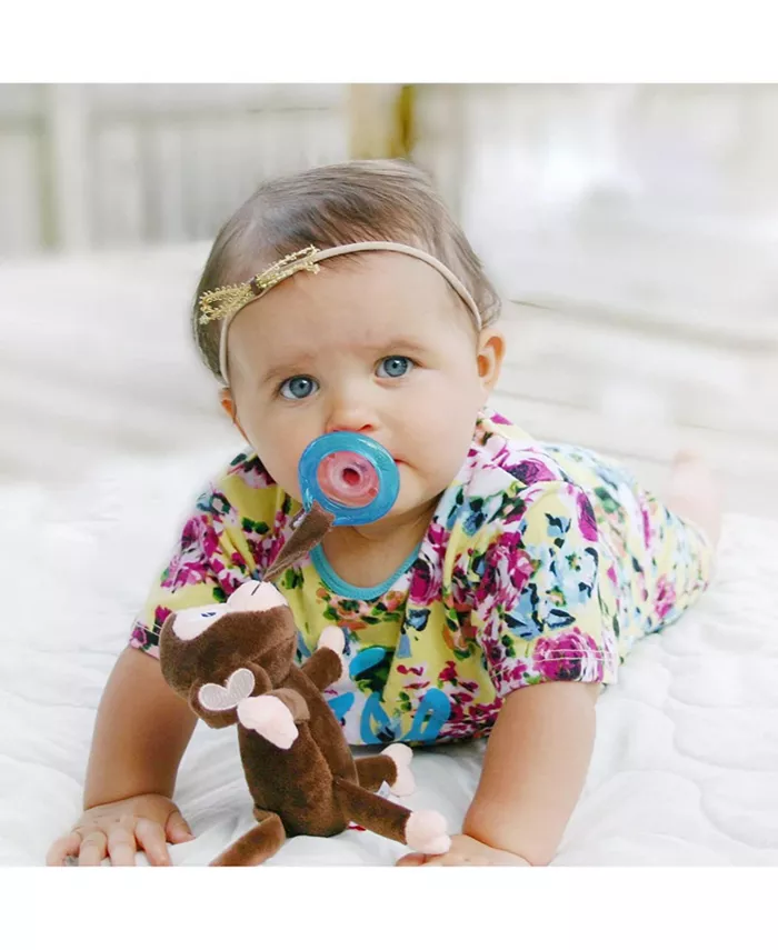 Nuby Calming Natural Flex Snuggleez Pacifier with Plush Animal, Monkey