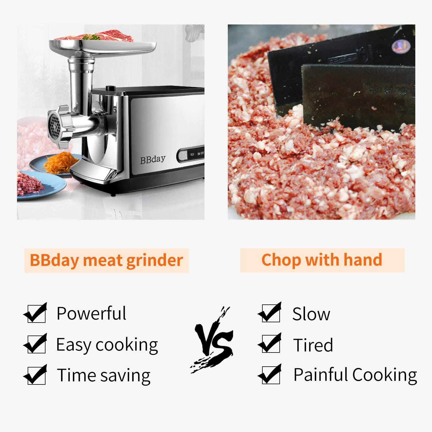 Electric Meat Grinder Stainless Steel Meat Slicer u0026 Sausage Stuffer 2000W Max