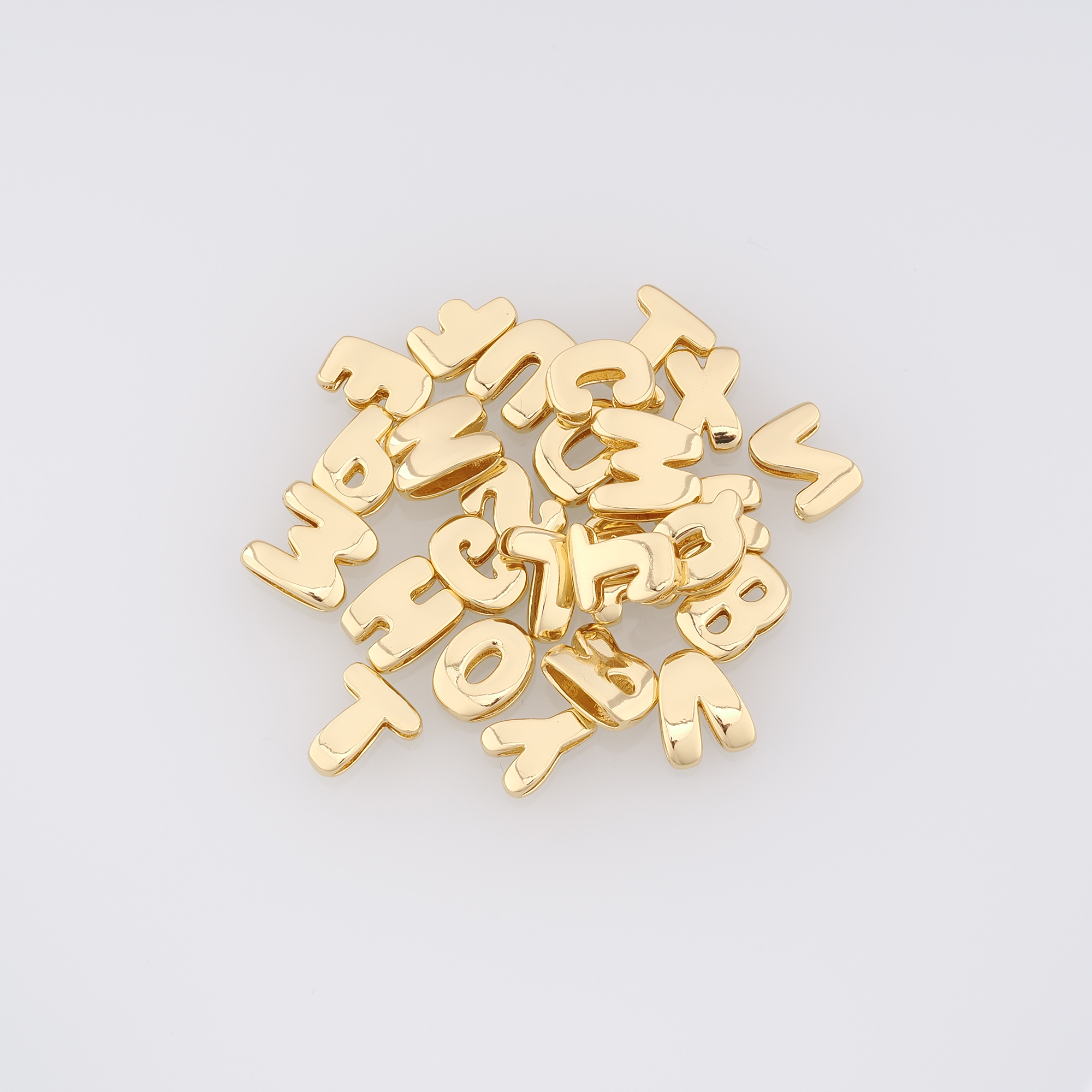 18K Gold Filled Initial Spacer Beads,Letter Spacer Beads,DIY Jewelry Making Supply
