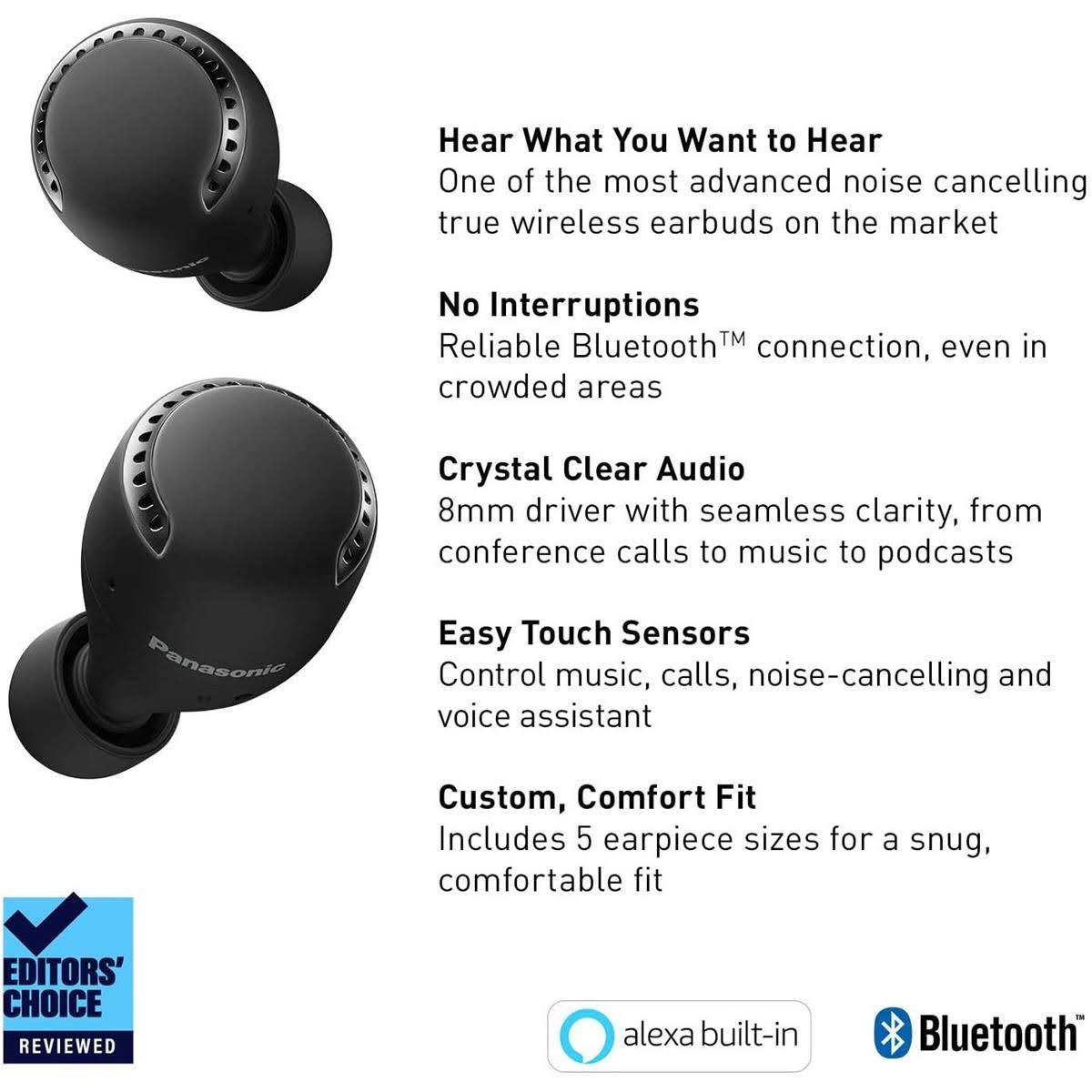 Panasonic RZ-S500W True Wireless Bluetooth Earphones (Black)