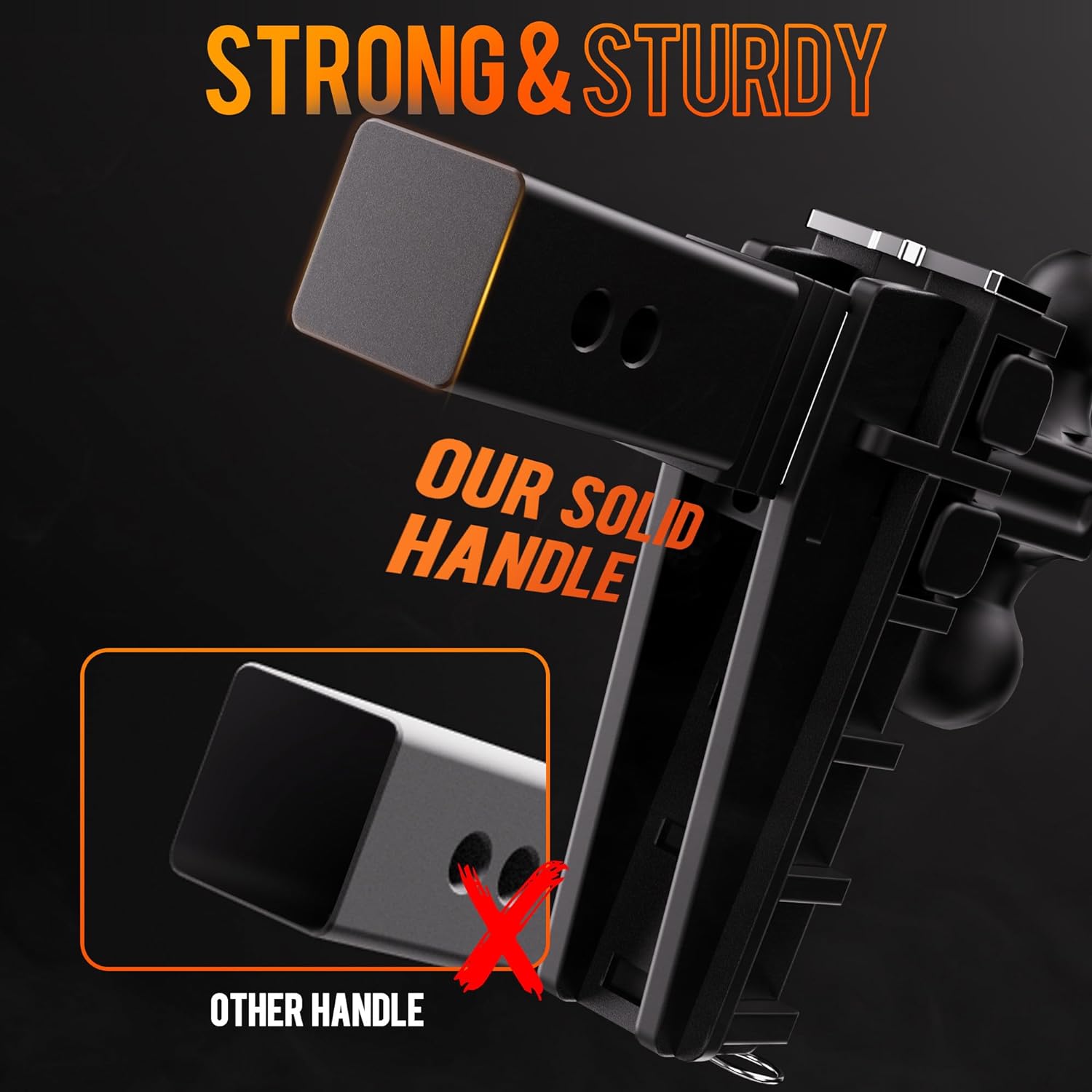 Adjustable Trailer Hitch Fits 2-Inch Receiver, Heavy Duty Tow Hitches (17000 LBS GTW) 6 Inch Drop Truck Hitch Tri-Ball Mount with Hook (1-7/8