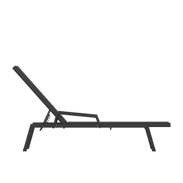 AllWeather Textilene Adjustable Chaise Lounge Chair with Arms
