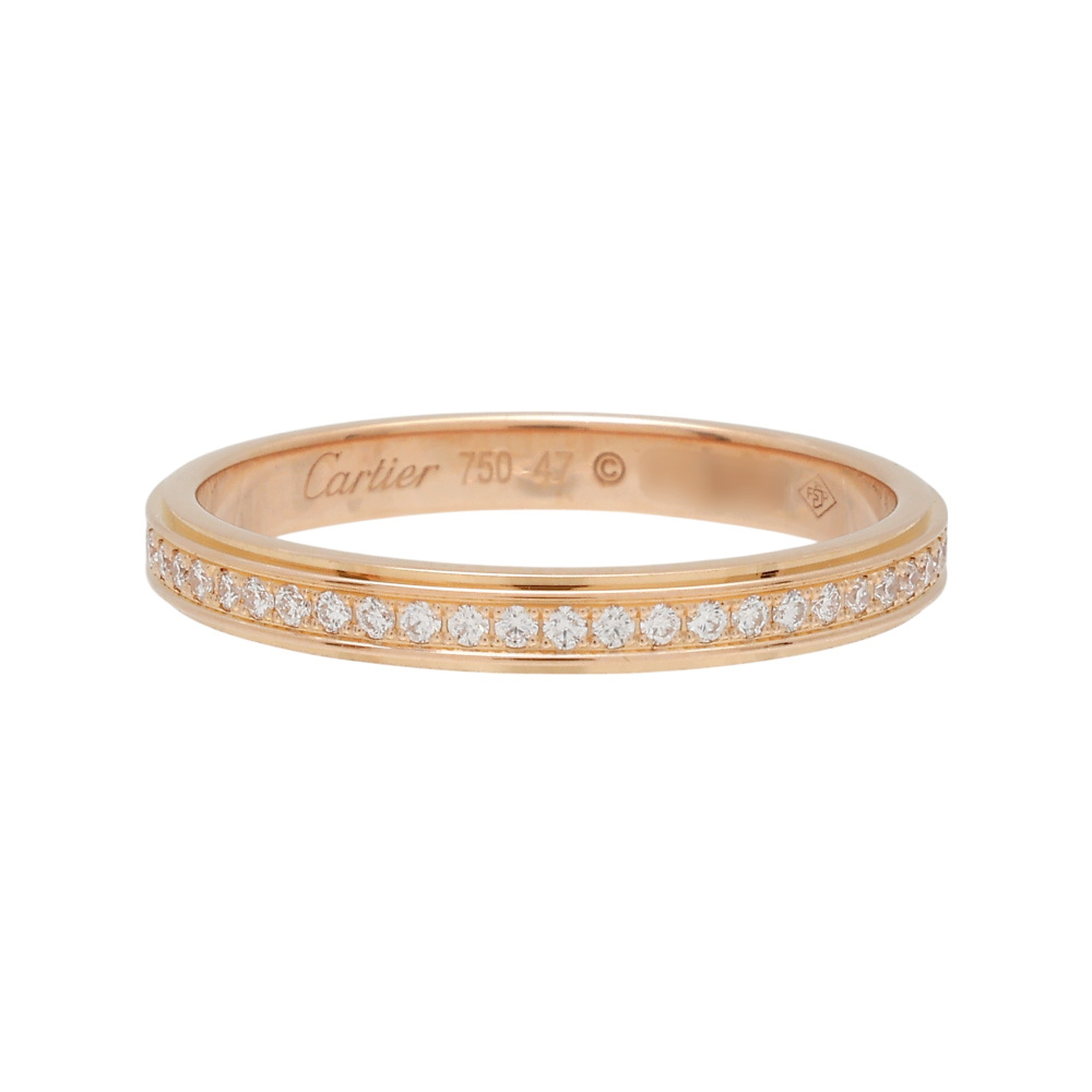 Cartier Damour (diamant Leger) Wedding Ring Pavé Setting 18K Rose Gold Diamond B4093500