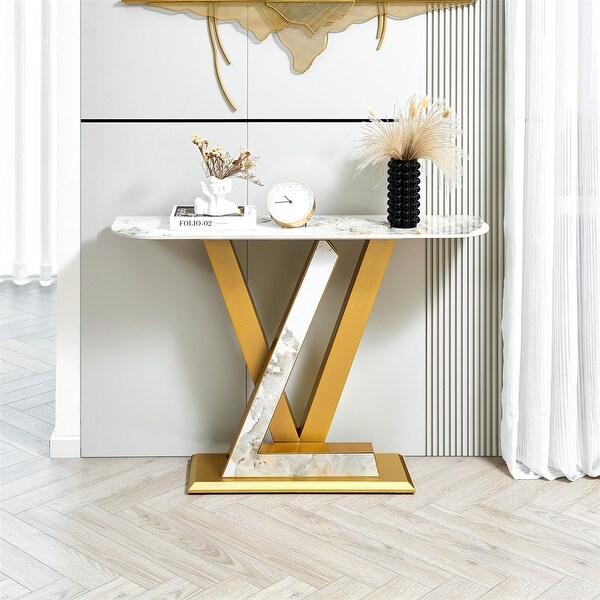 Console Table,Exquisite Shape Design w/ Adjustable Foot Pads