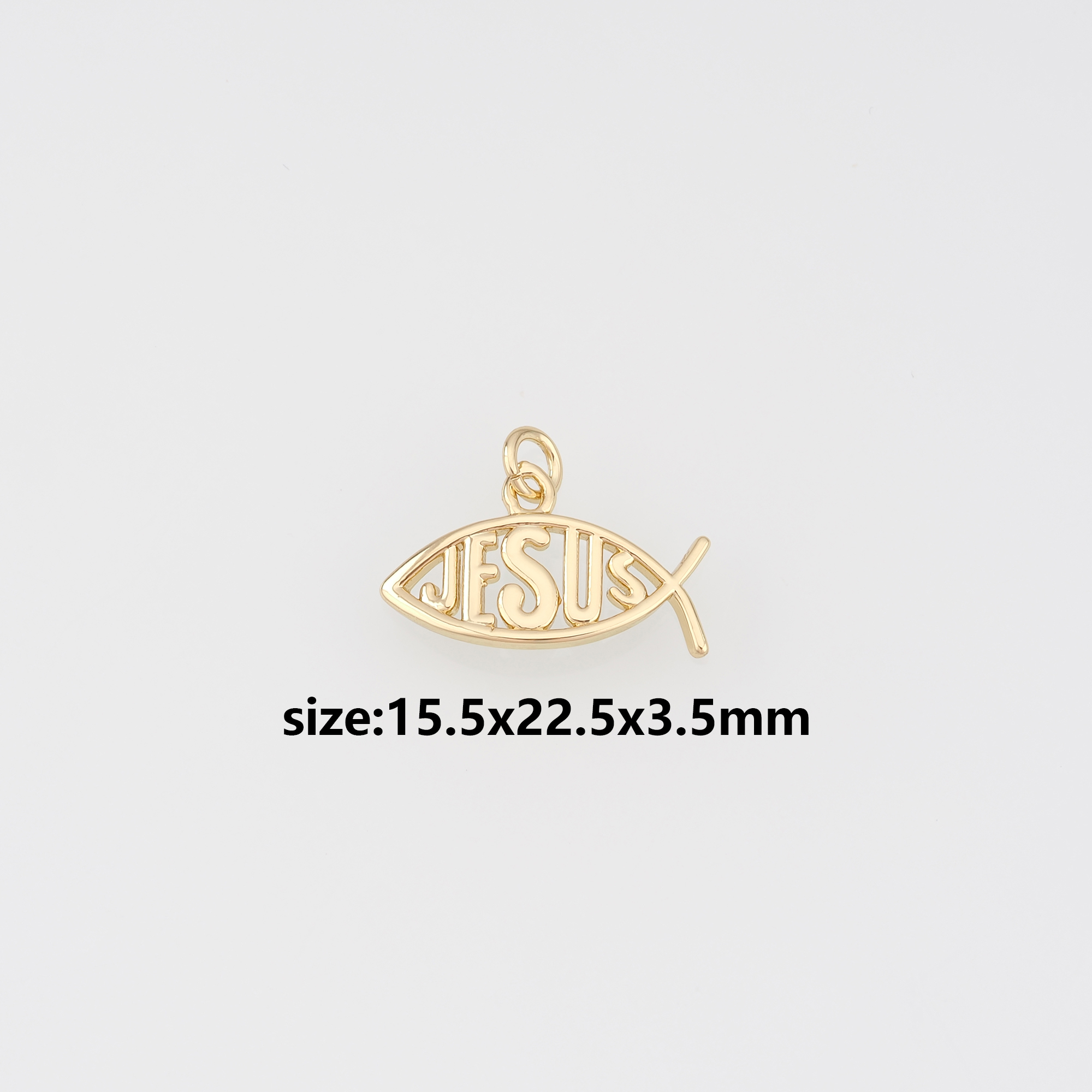 18K Gold Filled Fish Pendant,Ocean Charm Earrings Necklace for DIY Jewelry Making Supply