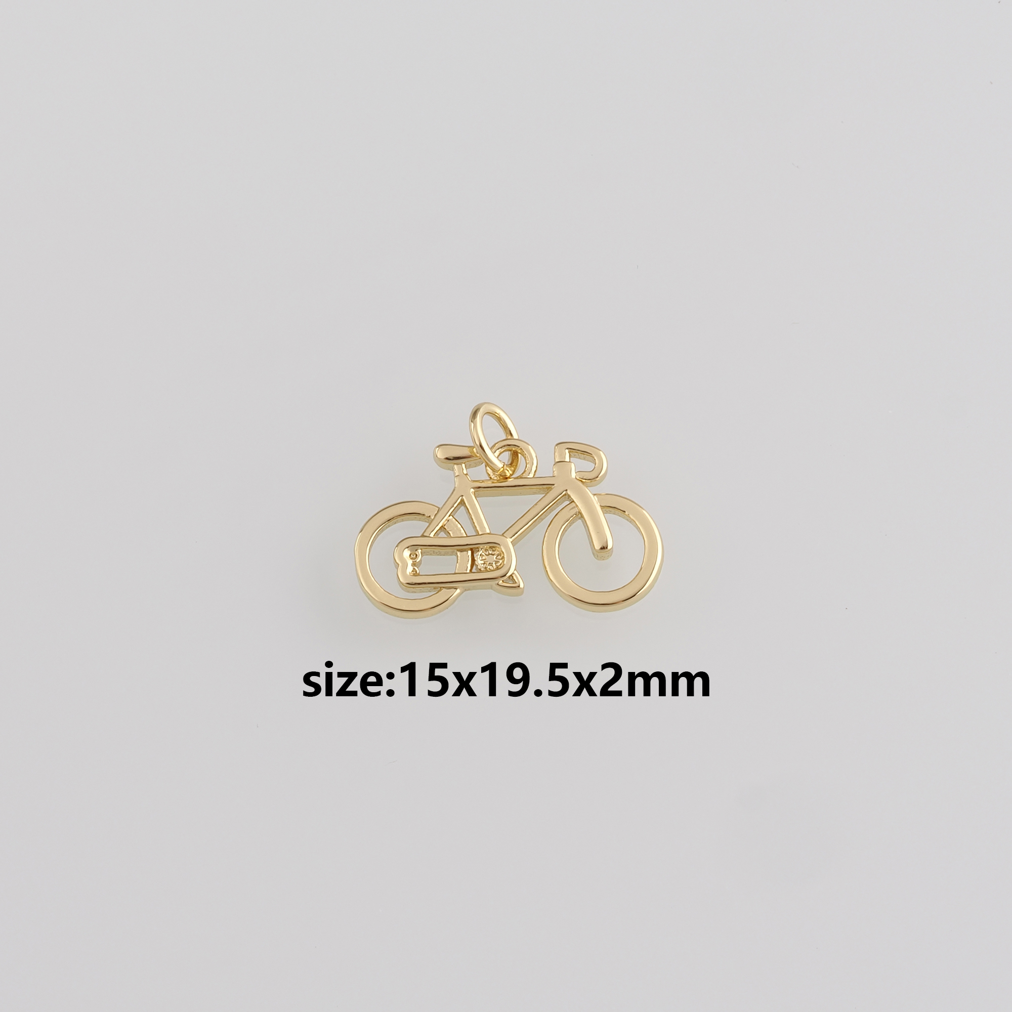 18K Gold Filled Bicycle Pendant,Bicycle Charm Earrings Necklace for DIY Jewelry Making Supply