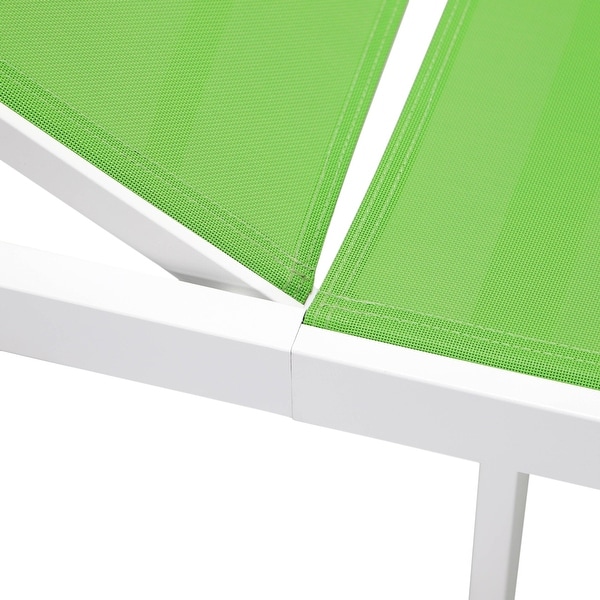 Aluminum Beach Pool Sun Lounge Chair Sling Mesh Fabric Reclining Stackable Lounger Chair