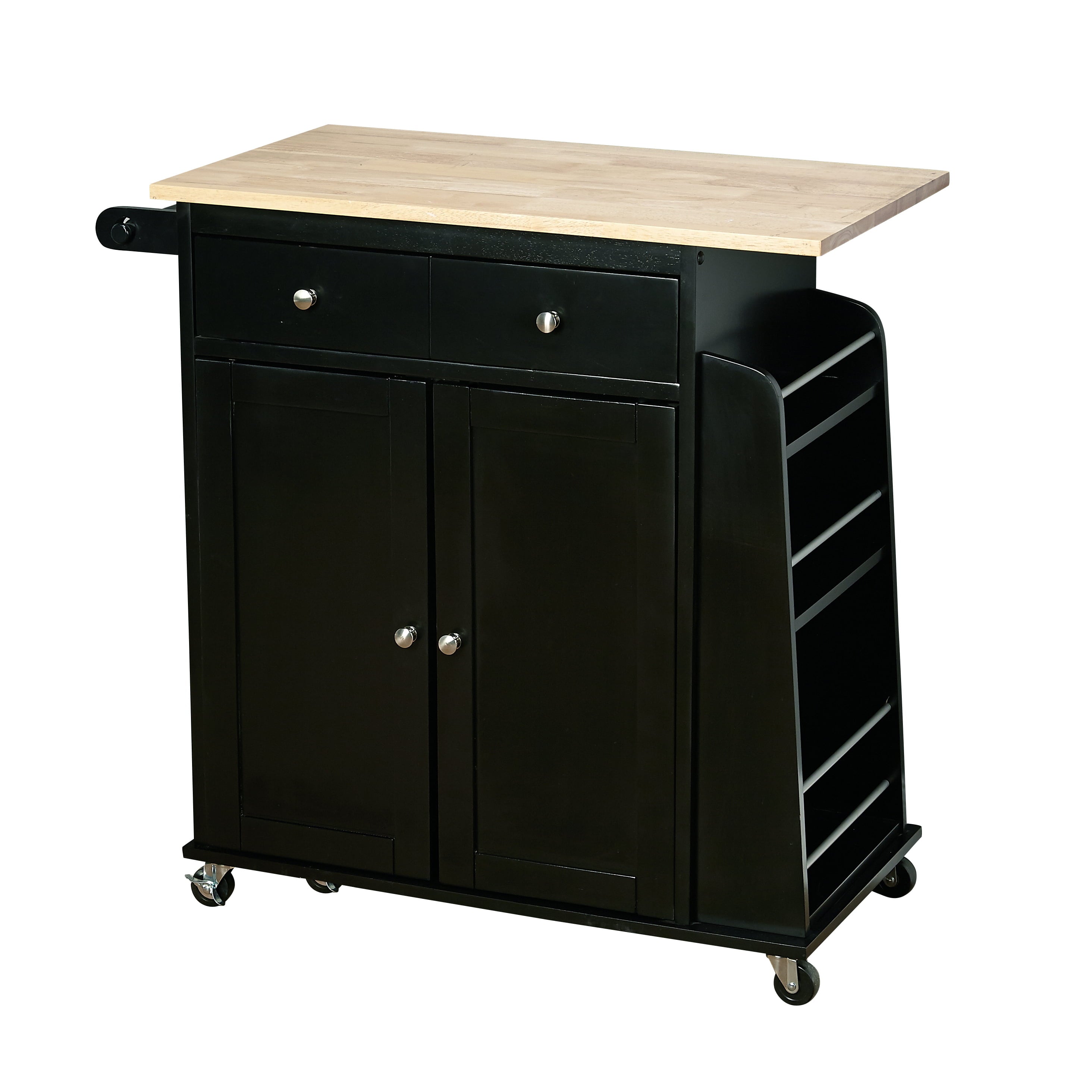 TMS Sonoma Wood Composite Kitchen Cart, Black