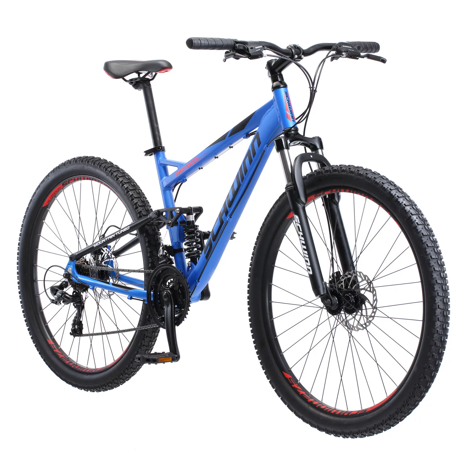 Schwinn Protocol 2.7 Full Suspension Mountain Bike, 27.5- Inch Wheels, 21 Speeds, Matte Blue