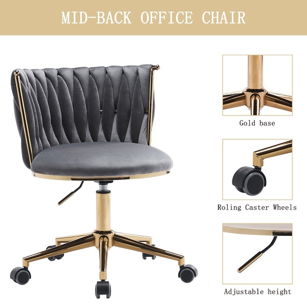 Office Desk Chair,Upholstered Home Office Desk Chairs with Adjustable Swivel Wheels