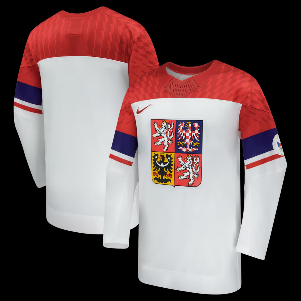Men's Czech Republic Hockey White 2026 Winter Olympics Blank Jersey