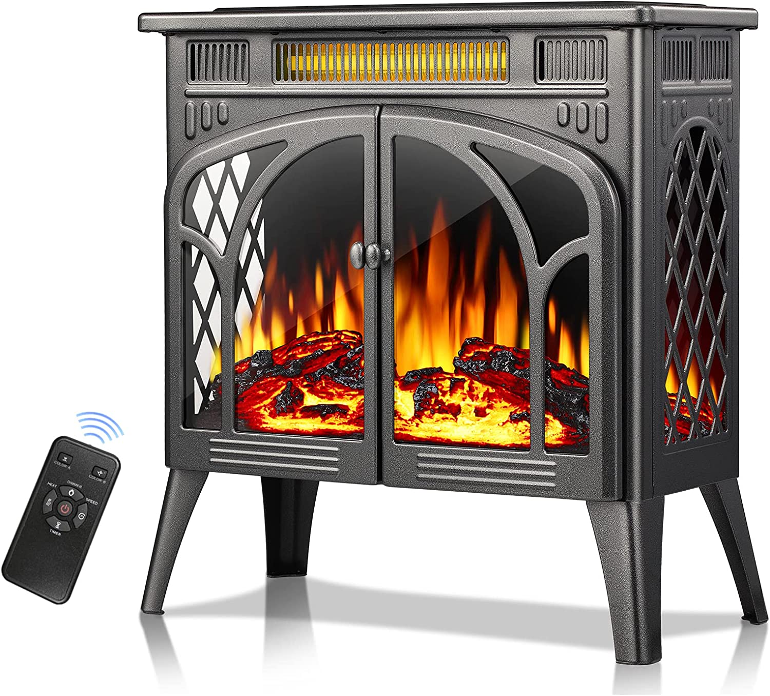 25 Inches 3D Infrared Free Standing Electric Fireplace Stove S230B