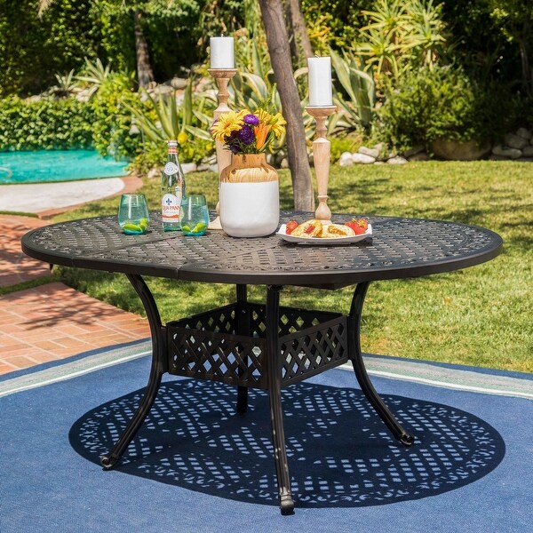 Outdoor Expandable Aluminum Dining Table,Black Sand Finish